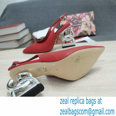 Dolce  &  Gabbana Heel 10.5cm Slingbacks Red with DG Heel 2022